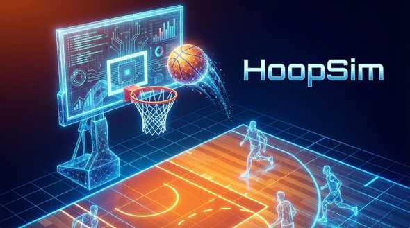 HoopSim hero - basketball hoop with simulation and tech elements